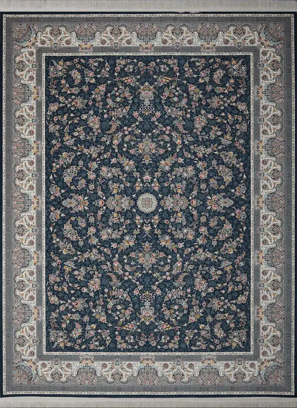 فرش افشان سی گل آبی کاربنی ۱۵۰۰ شانه